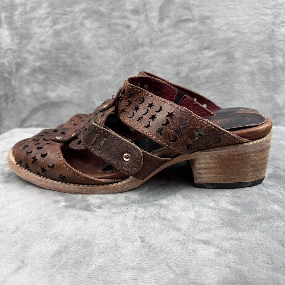 Freebird by Steven Womens Leather Moonstar Sandals Shoes Size 10 Cognac